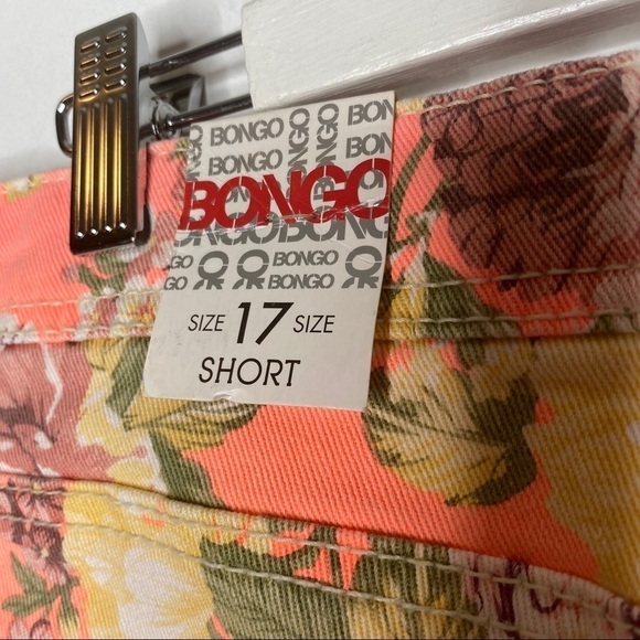 Bongo Shortie Shorts Neon Floral sz 17 - Picture 3 of 5
